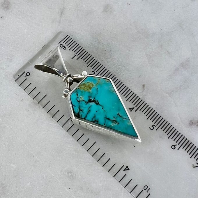 Turquoise & Agate Kite Pendant in Sterling Silver
