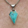 Turquoise & Agate Kite Pendant in Sterling Silver
