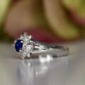 Sapphire and Diamond Cluster Ring in Platinum