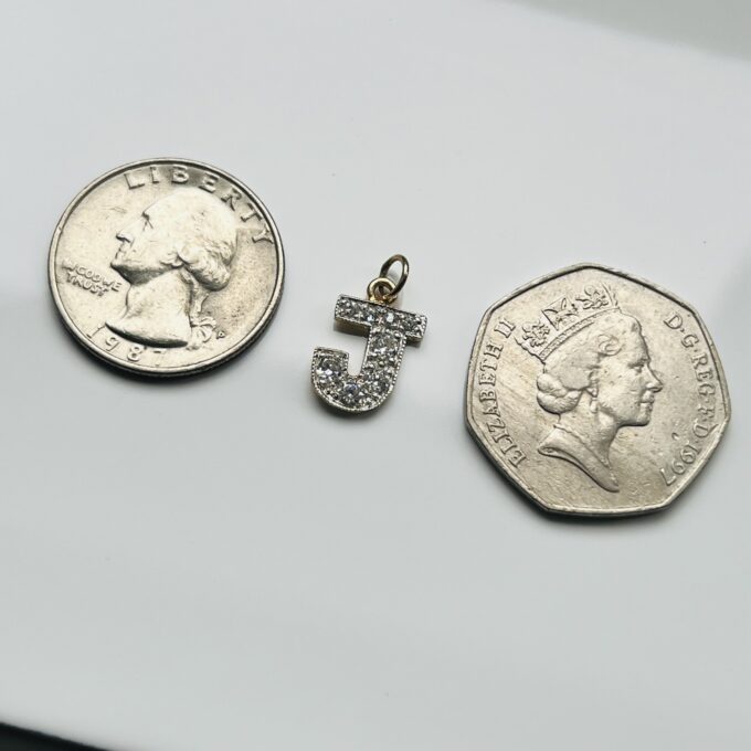 Initial Letter J Pendant in 9ct Gold