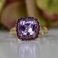 Checkerboard Amethyst Ring in 9ct Gold