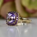 Checkerboard Amethyst Ring in 9ct Gold