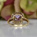 Checkerboard Amethyst Ring in 9ct Gold