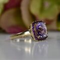 Checkerboard Amethyst Ring in 9ct Gold