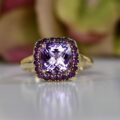 Checkerboard Amethyst Ring in 9ct Gold