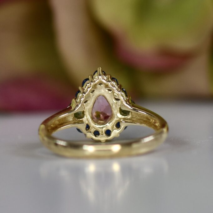 Tourmaline & Sapphire RIng in 9ct Gołd