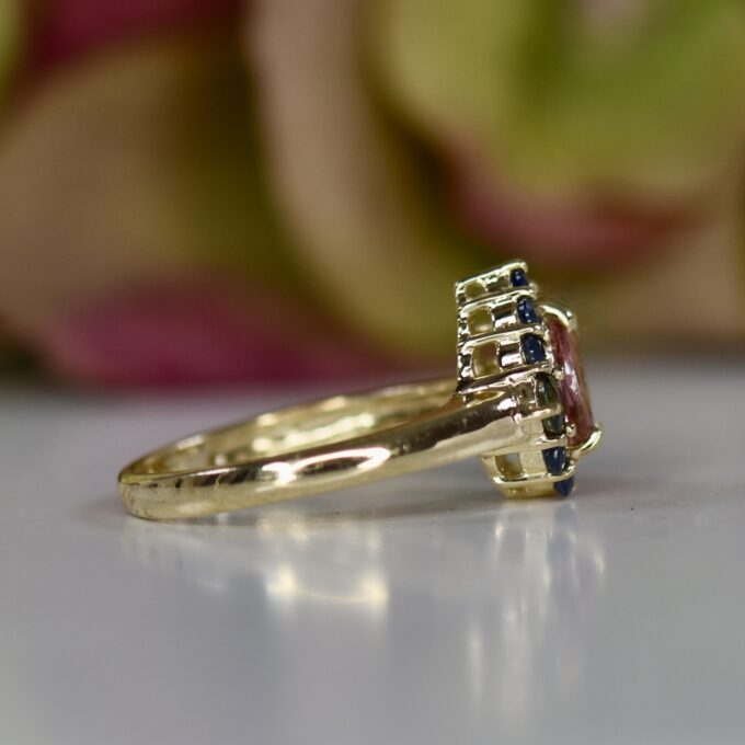 Tourmaline & Sapphire RIng in 9ct Gołd
