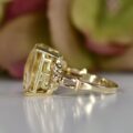 Checkerboard Cut Citrine Ring in 9ct Gold
