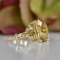 Checkerboard Cut Citrine Ring in 9ct Gold
