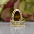 Elongated Tigers Eye Ring in 9ct Gold