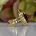 Elongated Tigers Eye Ring in 9ct Gold