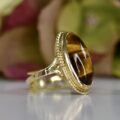 Elongated Tigers Eye Ring in 9ct Gold