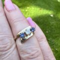 Sapphire & Diamond Crossover Bypass Ring in 14ct Gold