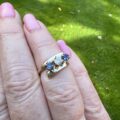 Sapphire & Diamond Crossover Bypass Ring in 14ct Gold