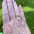 Checkerboard Cut Citrine Ring in 9ct Gold