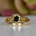 Black Opal & Green Sapphire Ring in 9ct Gold