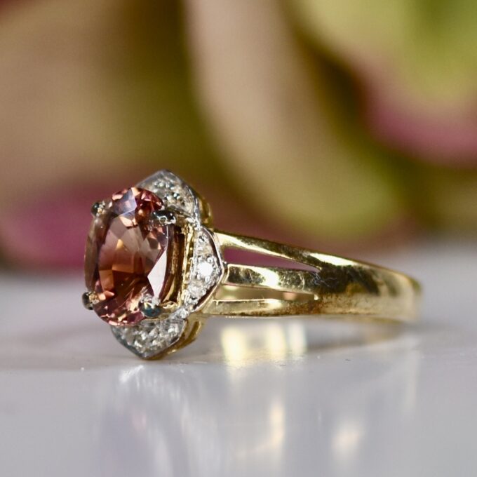 Pink Tourmaline Ring in 9ct Gold