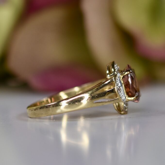 Pink Tourmaline Ring in 9ct Gold