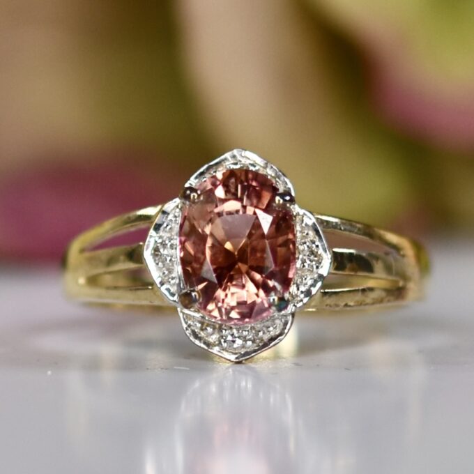 Pink Tourmaline Ring in 9ct Gold