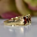 Five Stone Garnet Ring in 9ct Gold