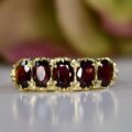 Five Stone Garnet Ring in 9ct Gold