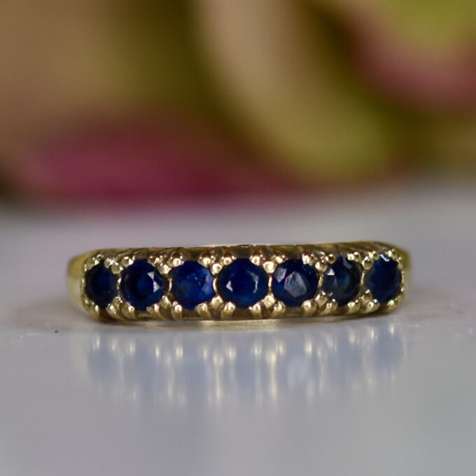 Sapphire Half Eternity Stacking Band in 9ct Gold