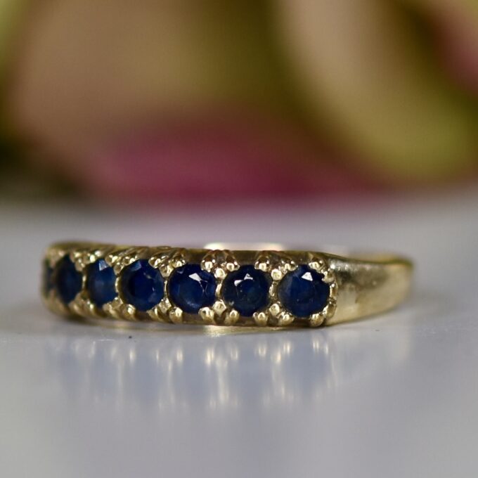 Sapphire Half Eternity Stacking Band in 9ct Gold