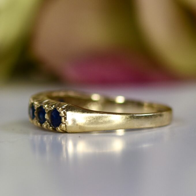 Sapphire Half Eternity Stacking Band in 9ct Gold