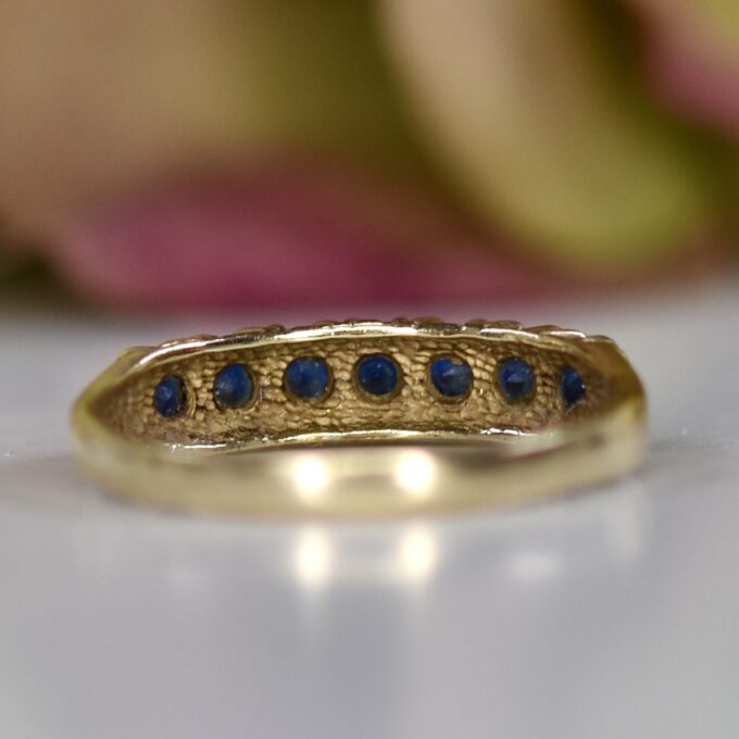 Sapphire Half Eternity Stacking Band in 9ct Gold