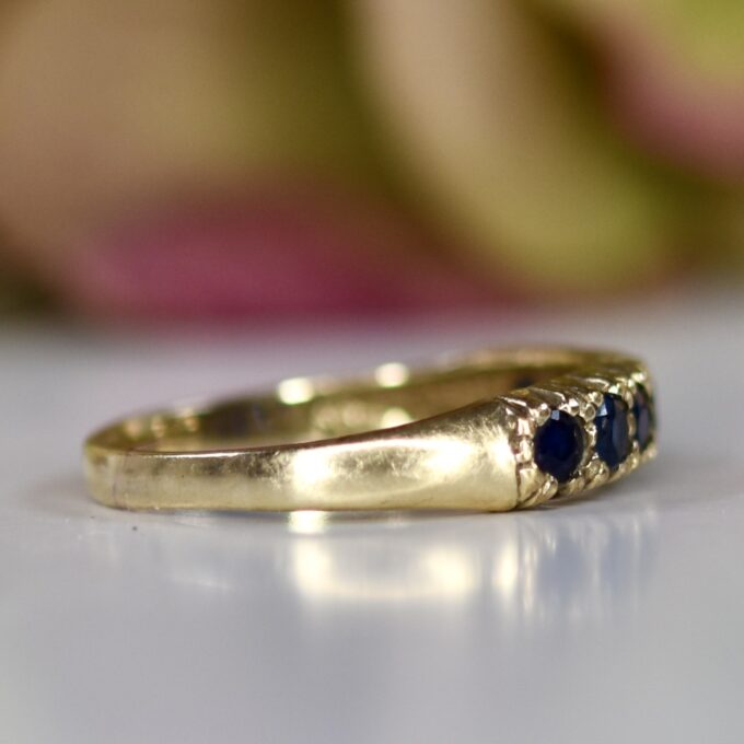 Sapphire Half Eternity Stacking Band in 9ct Gold