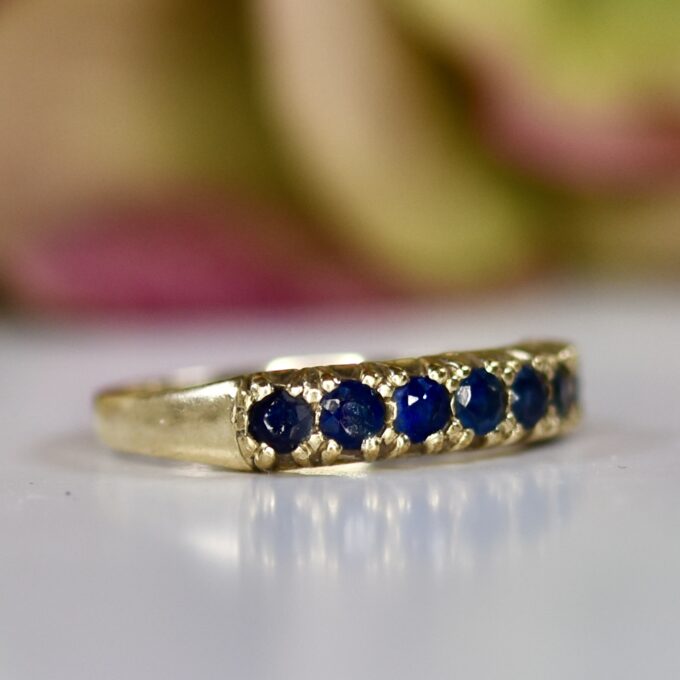 Sapphire Half Eternity Stacking Band in 9ct Gold