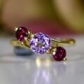 Amethyst and Garnet Ring in 9ct Gold