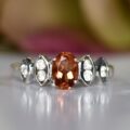 Citrine and White Topaz Ring in 9ct White Gold