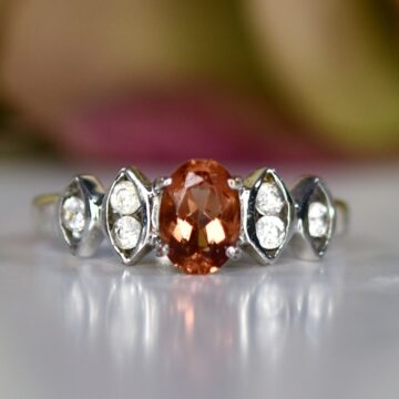 Citrine and White Topaz Ring in 9ct White Gold