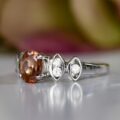 Citrine and White Topaz Ring in 9ct White Gold