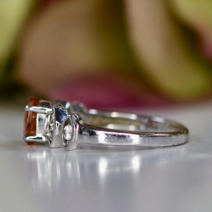 Citrine and White Topaz Ring in 9ct White Gold