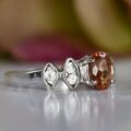 Citrine and White Topaz Ring in 9ct White Gold