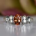 Citrine and White Topaz Ring in 9ct White Gold