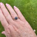 Black Opal & Green Sapphire Ring in 9ct Gold