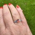 Citrine and White Topaz Ring in 9ct White Gold