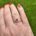 Citrine and White Topaz Ring in 9ct White Gold