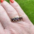 Five Stone Garnet Ring in 9ct Gold